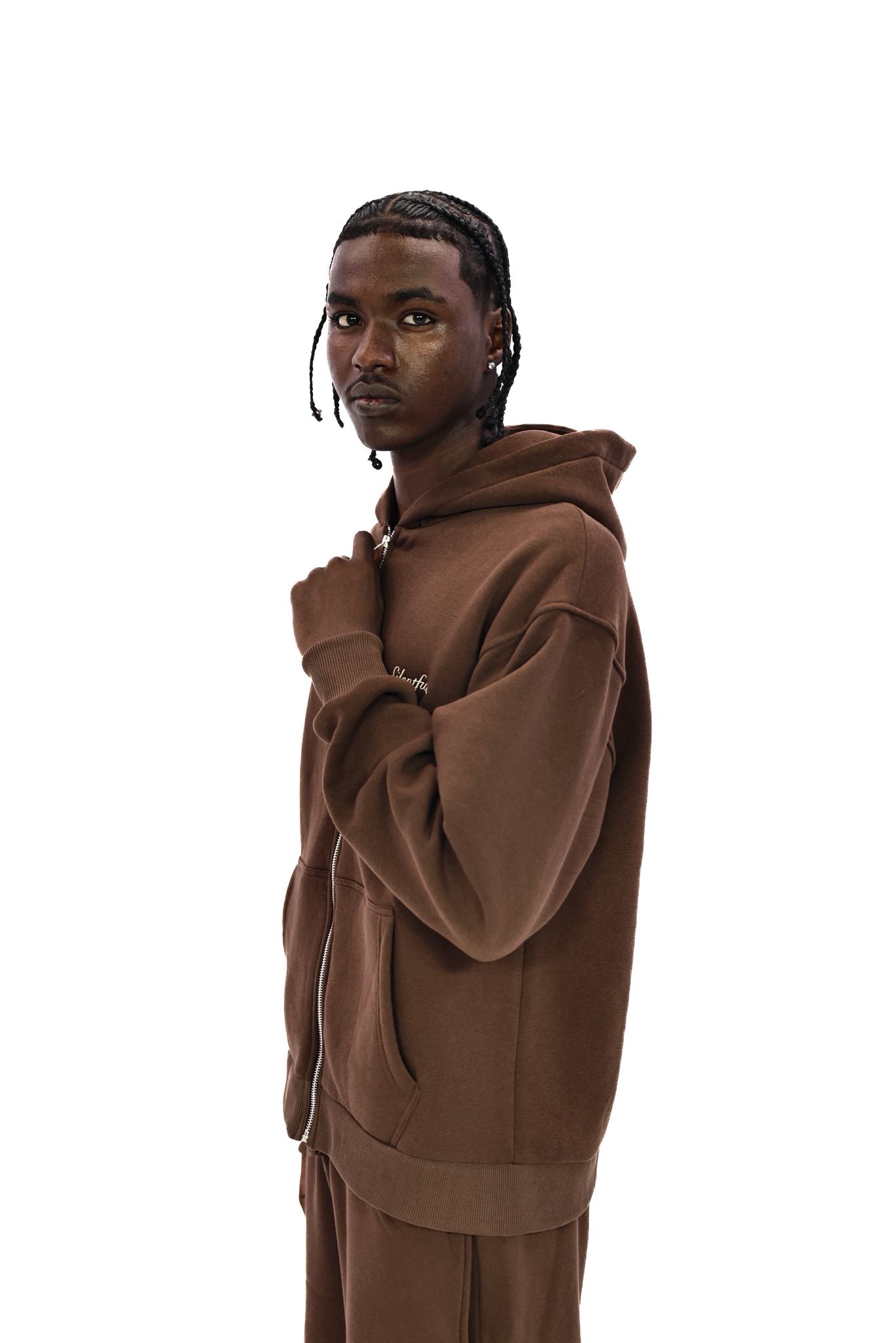Mocha Core Zip Hoodie Brown
